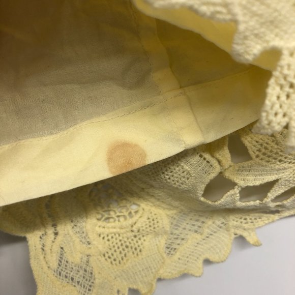 Topshop Pale Yellow Floral Lace Skirt Knee Length size 6 - Picture 8 of 16